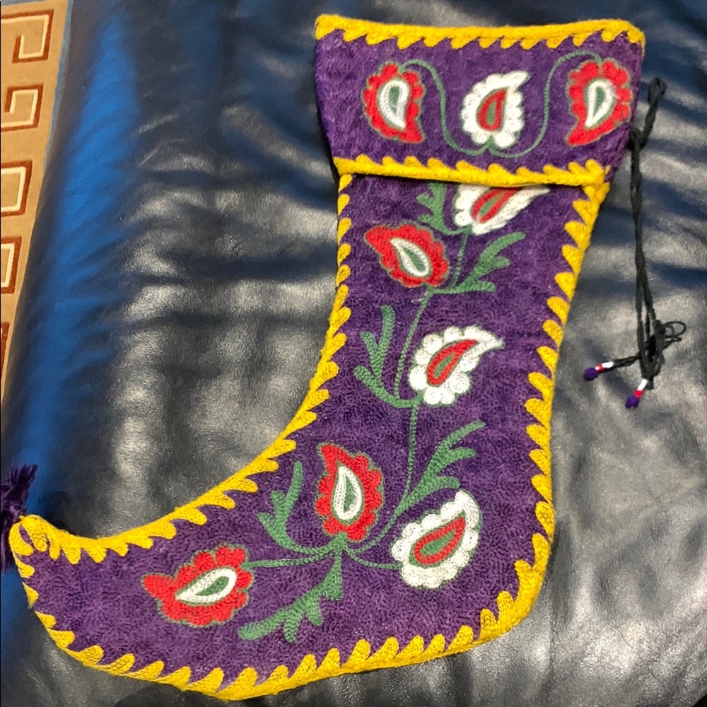 Hand Crafted Ubekistan Stocking Purple